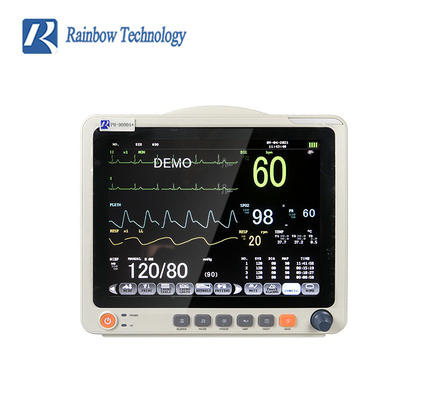 ECG 5 Paramètre Moniteur du patient HR RESP SPO2 NIBP Et température avec écran tactile