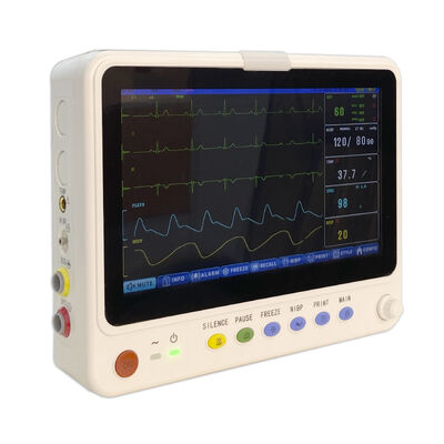 Moniteur ECG médical de chevet d'ambulance portable 10 pouces, multiparamétrique, pour soins intensifs, moniteur cardiaque portable