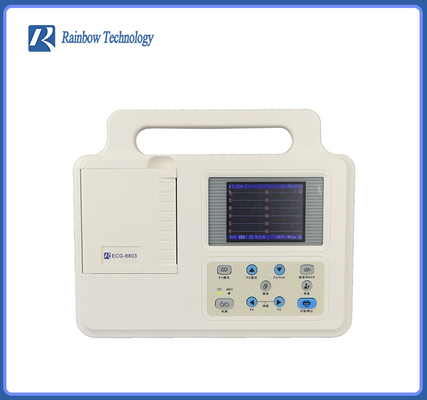 12 machine médicale portative de pouce ECG de la machine 3,5 des formes d'onde ECG de la Manche ECG avec des avances
