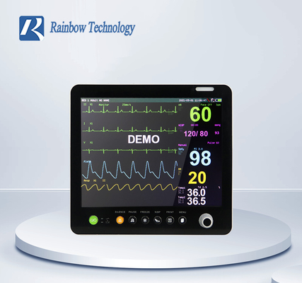 Moniteur portatif de multiparamètre de TFT LCD de couleur patient Vital Signs Monitor de 15 pouces