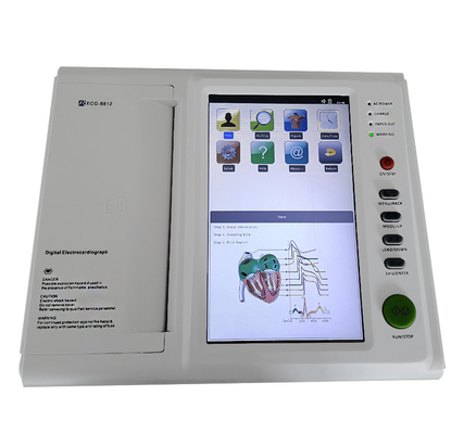 Vente à chaud 10 pouces écran tactile ECG machine 12 conduits 12 canaux appareil d'ECG
