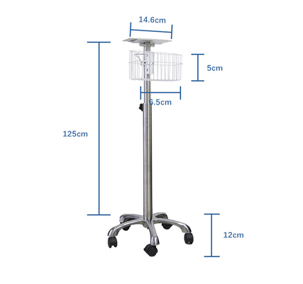 Taille de l'emballage 69 cm L x 21 cm O x 46 cm H Chariot de surveillance du patient avec poignée hauteur 140 cm