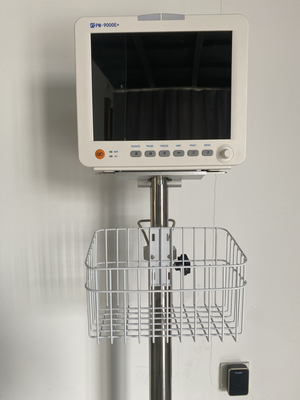 Chariot d'urgence léger à 5 roues avec manche pliable à frein de couleur blanche