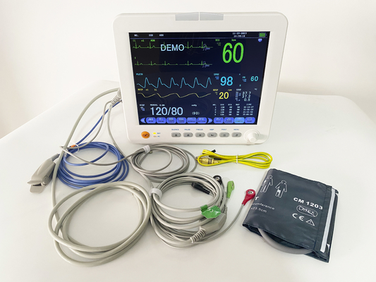 Dispositif médical 12 pouces écran TFT multiparamètres Moniteur du patient avec support de montage murale