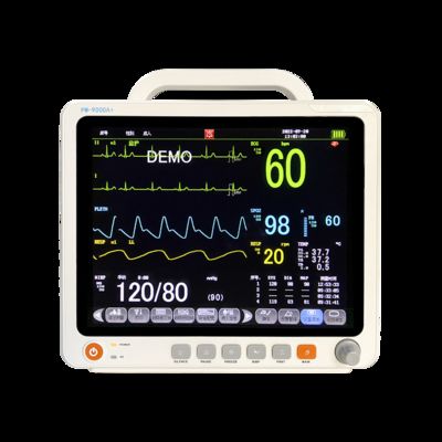 Moniteur patient multiparamétrique portable 12,1 pouces avec écran tactile et écran LCD couleur pour la surveillance ECG/FC/RESP/SpO2/PNI/Temp