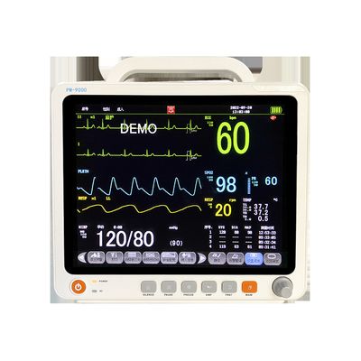 Moniteur patient multiparamétrique 12,1 pouces avec écran LCD TFT couleur haute résolution, analyse des arythmies et calcul ST