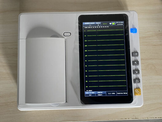 Dispositif d'ECG/ECG médical portable à écran LCD 6 canaux 7 pouces avec source d'alimentation pour les hôpitaux
