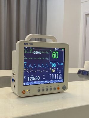 Portable Multi Parameter Patient Monitor with 12.1 Inch Color LCD Display ISO Certified Trolley/Wall Bracket Compatible