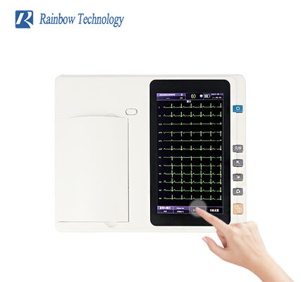 Machine ECG numérique 6 canaux avec écran tactile de 7 pouces et imprimante thermique pour hôpitaux et cliniques