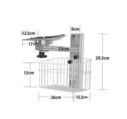 Support de montage de mur métallique réglable en hauteur pour le bras de support du moniteur du patient dans le service hospitalier