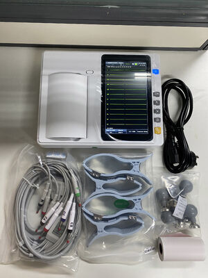 Machine d'ECG à 3/6 canaux portative avec imprimante thermique à écran tactile de 7 pouces pour l'analyse en temps réel/hors ligne
