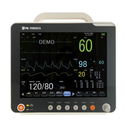 Moniteur patient multiparamétrique portable avec écran LCD couleur de 12,1 pouces, compatible avec chariot/support mural