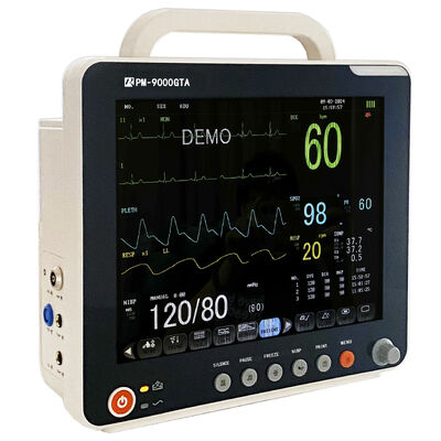 Moniteur patient multiparamétrique portable avec écran LCD couleur de 12,1 pouces, compatible avec chariot/support mural