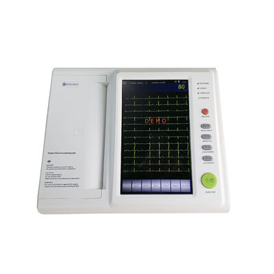 Électrocardiographe 12 dérivations portable, moniteur ECG portable avec écran tactile couleur de 10,2 pouces et batterie intégrée