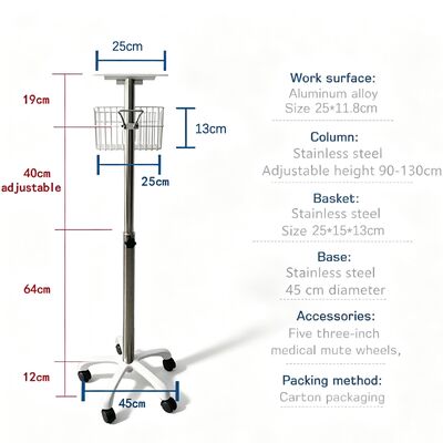 Bonne qualité médicale hôpital Chariot métallique avec prix d'usine pour le moniteur patient