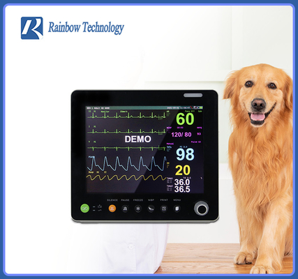 Temp médical Vital Signs Monitor Multiparameter Portable d'anesthésie de vétérinaire animal